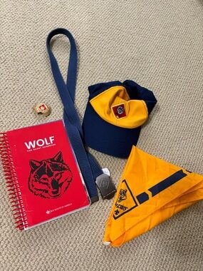 Cub Scout Wolf Handbook + Uniform Hat & Neckerchief